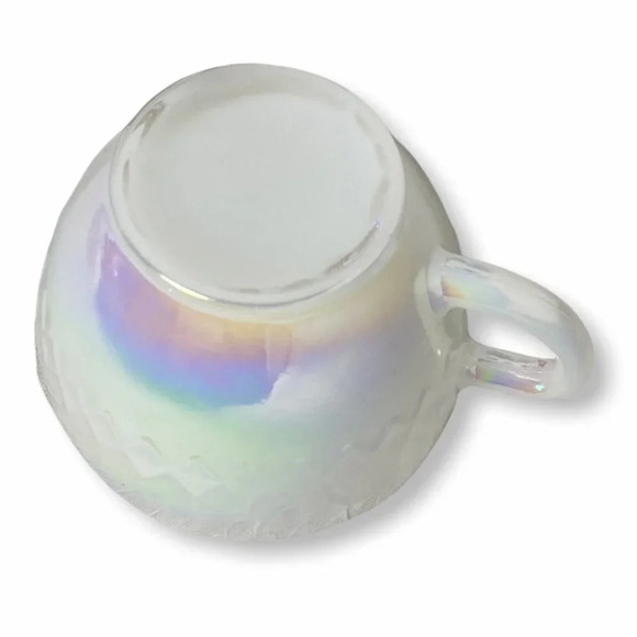 Fire King  Peach Lustre Saucer & Federal Glass Moonglow Tea Cup - Picture 5 of 9